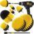 Holikme 8 Piece Drill Brush Attachments Set, Power Scrubber with Extend Long Attachment，Cleaning Supplies for Bathtub, Shower, Grout, Tile(Yellow)