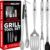 Alpha Grillers Grilling Accessories – Grilling Gifts for Men – BBQ Accessories Grill Tools Set with Spatula, Fork, Brush & Tongs – Outdoor Barbecue Utensils Gifts for Men Dad Him Boyfriend