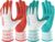 COOLJOB 2 Pairs Gardening Gloves for Women Ladies, Breathable Rubber Coated for Yard Garden, Outdoor Indoor Protective Work with Grip, Medium Size, Red & Green