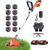 Electric Weed Wacker String Trimmer: 21V Cordless Weed Eater and Edger Battery Powered, 2 in 1 Lawn Tool with 12″ Cutting Width, 2 x 2.0Ah Batteries and Charger Included, Eco Friendly Grass Cutter