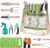 All-in-One Garden Tool Set, 11-Piece Heavy Duty Gardening Tools with Ergonomic Canvas Shoulder Crossbody Bag, Rust-Proof Premium Garden Tool Kit, Gardening Gift for Women Men, Green, GR003