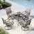 MFSTUDIO Patio Table and Chairs Set, Outdoor Dining Set for 4 with Umbrella Hole, 5 Piece Patio Furniture Set for Deck/Backyard/Poolside/Garden